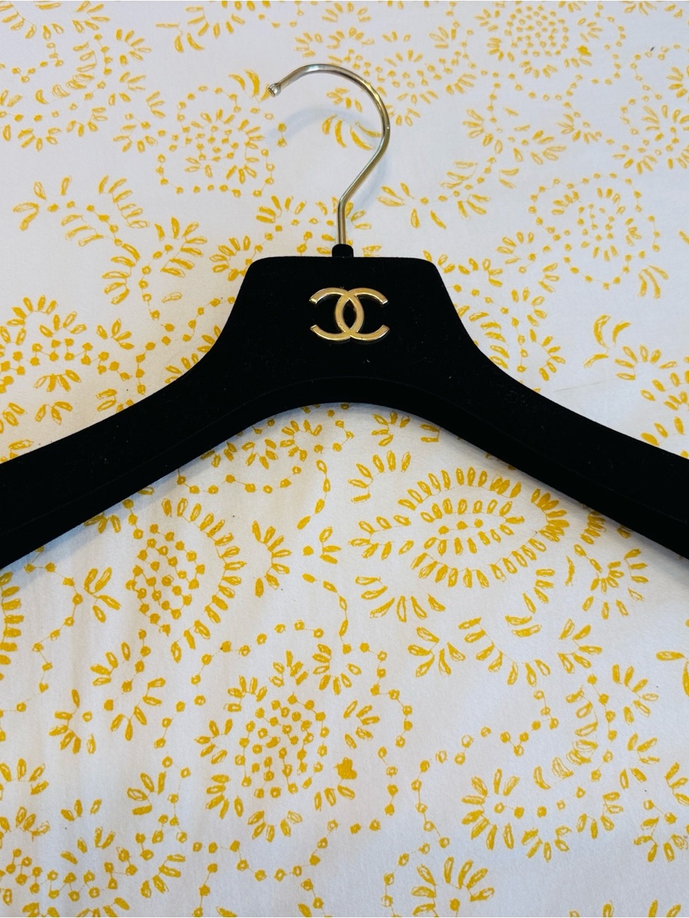 CHANEL iconic Black Velvet Logo Hanger - one piece
